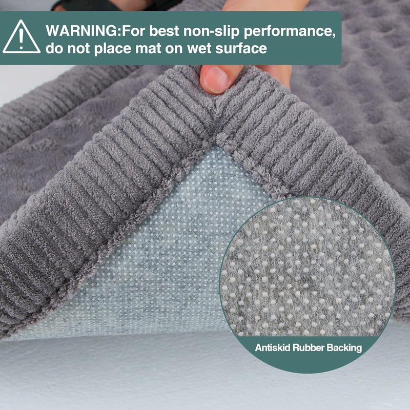 PAGGED XL Gray Dog Crate Pad 42x28 inch Memory Foam Large Dog Kennel Bed Soft Flannel Washable Anti Slip Puppy Sleeping Mat,Grey - Image 3